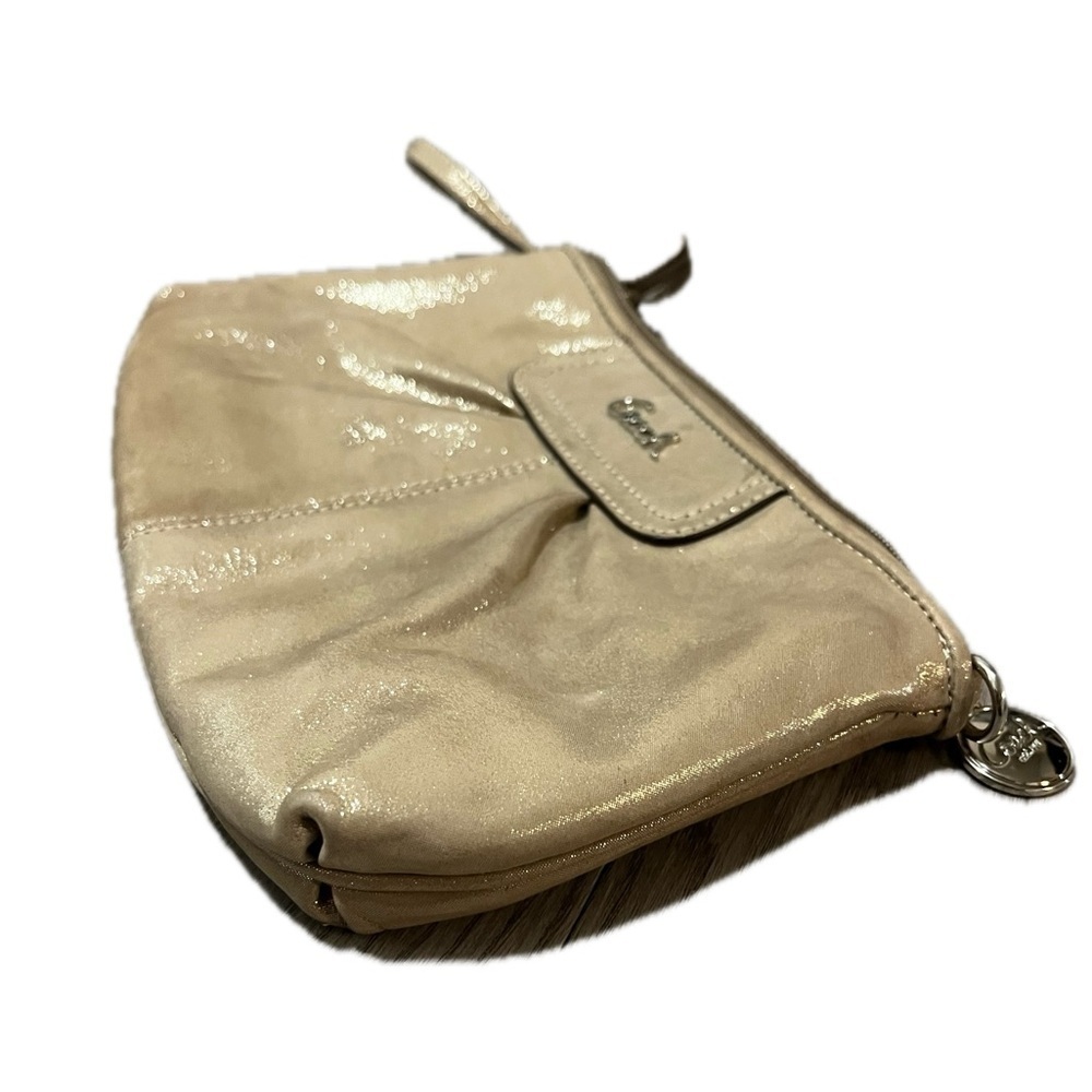 Coach Gold Suede Convertible Wristlet Purse - Picture 8 of 9